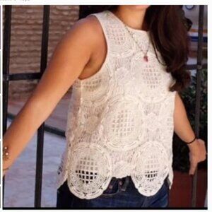 BOGO Banana Republic Lace Lined Sleeveless Blouse Size L